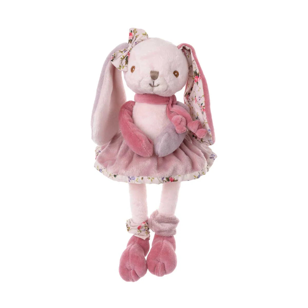Bibi knuffelkonijn van Bukowskiknuffels.nl met roze Scandinavische details, lange hangoren en zachte pluche.