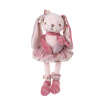 Bibi knuffelkonijn van Bukowskiknuffels.nl met roze Scandinavische details, lange hangoren en zachte pluche.