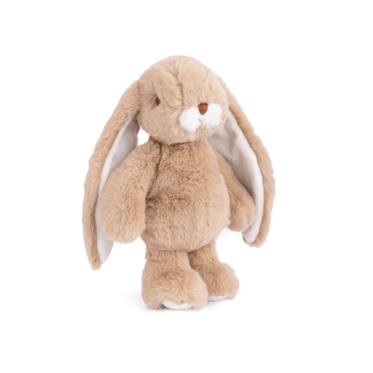 Friendly Kanini Taupe knuffelkonijn van Bukowski Sweden met zachte taupekleurige vacht, lange hangoren en een tijdloze natuurlijke uitstraling, voorkant