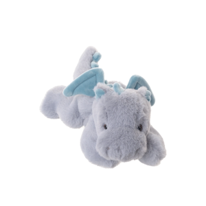 Little Drago Grijsblauw knuffeldraak 18 cm van Bukowskiknuffels.nl vooraanzicht