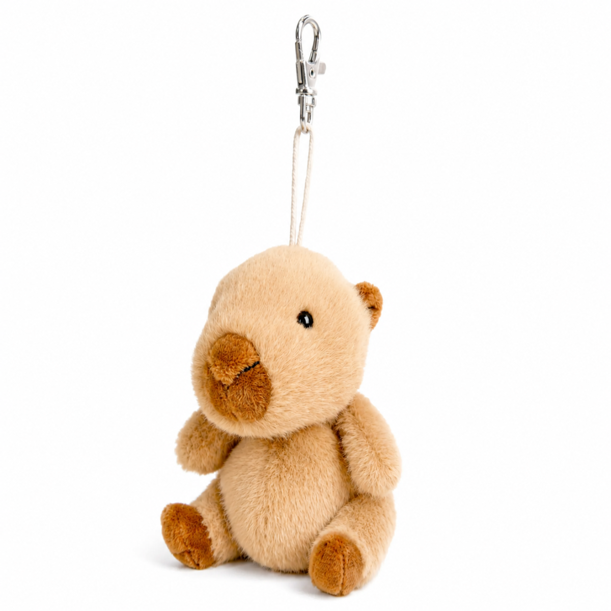 Theo Capibara Bag Charm 12 cm van Bukowski Sweden voor aan tas of rugzak, zijaanzicht