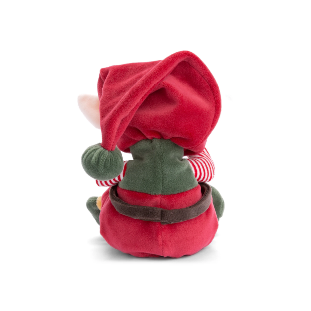 Ziggy Kerstelfje Rood kerstknuffel 15 cm achteraanzicht met kapje van Bukowski Sweden