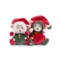 Ziggy Kerstelfjes Rood en Groen kerstknuffel 15 cm vooraanzicht met kapje van Bukowski Sweden