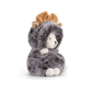 Ziggy Moose grijs knuffelbeertje in elandenpakje met capuchon, zijaanzicht