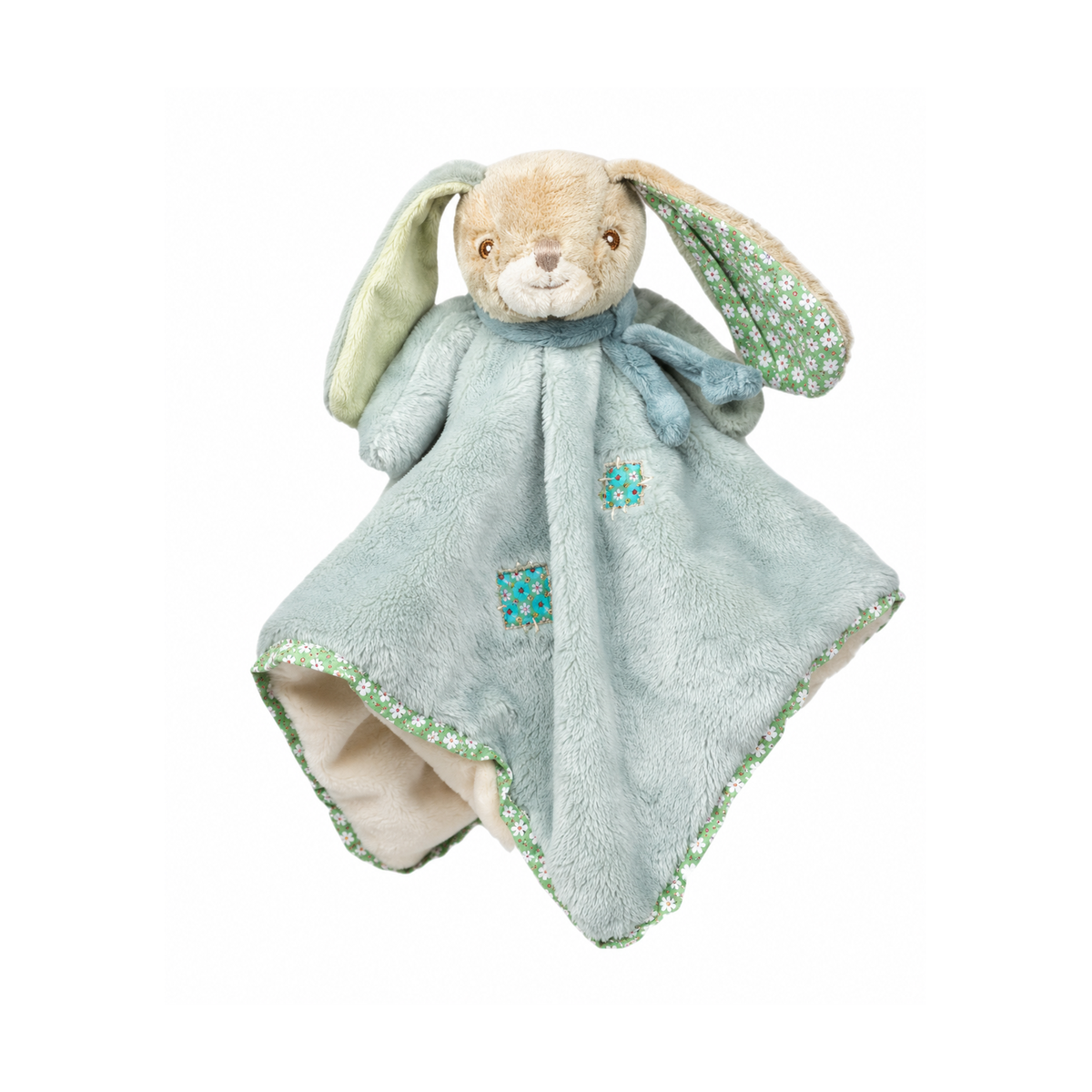 Knuffeldoekje met Benji, een zacht konijntje met groene details