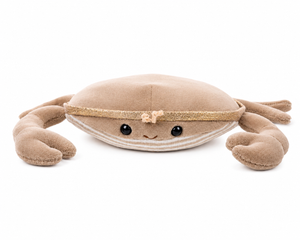 Claude krab knuffel met Bretonse streepjes en beanbag-vulling van Bukowski Sweden – 15 cm gezichtje