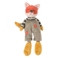 Foxy vossenknuffel, gekleurd met vrolijk pakje van fluweel vooraanzicht