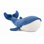 The Great Blue Bubbles XL walvisknuffel van Bukowski Sweden met witte pluche buik – 60 cm