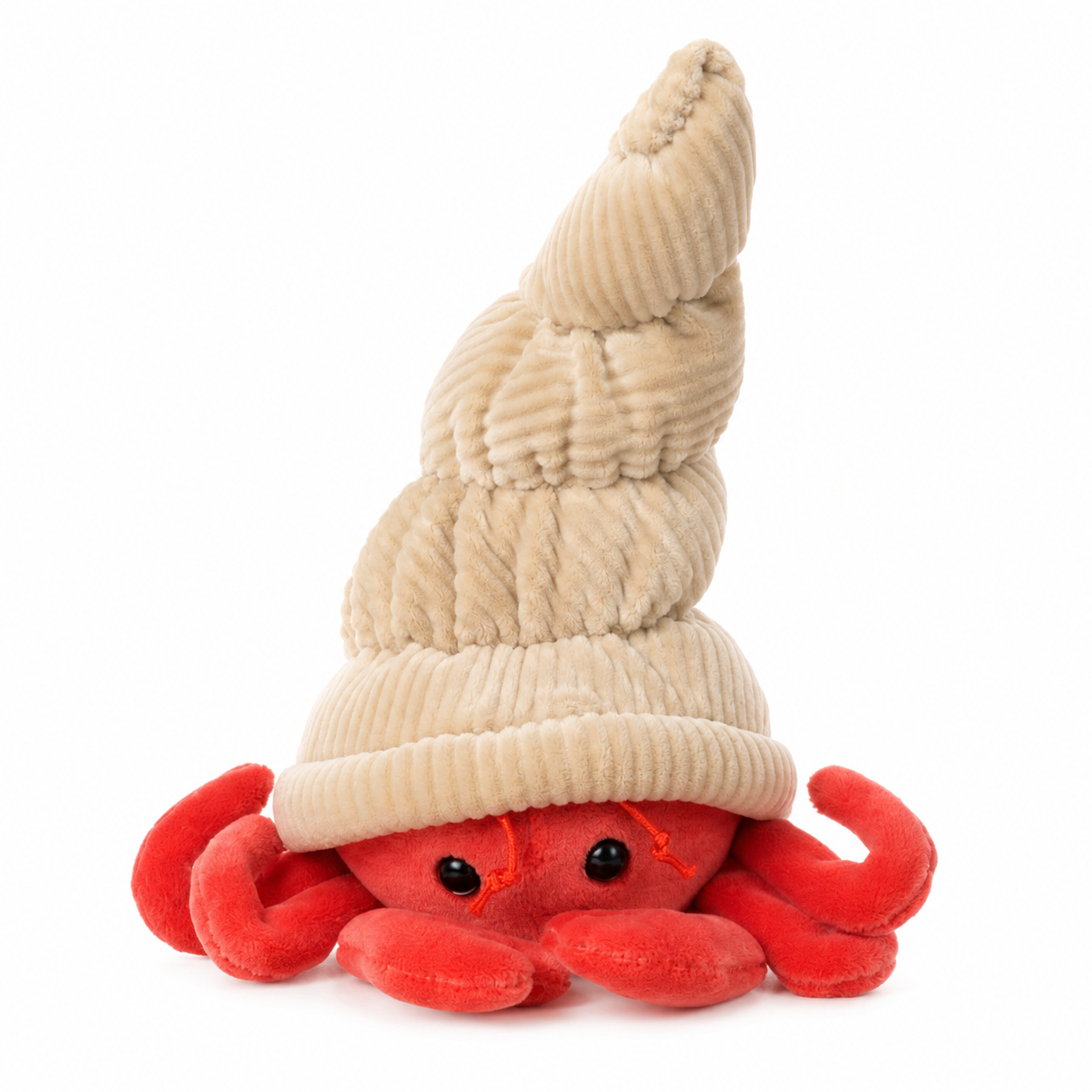 Hermit heremietkreeft knuffel met beige corduroy schelp van Bukowski Sweden – 15 cm
