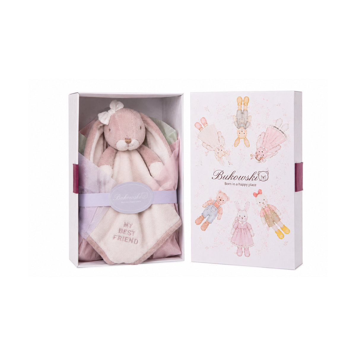 Lena knuffeldoekje in de vorm van een konijn verpakt in een giftbox