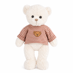 Bukowski Sweden Sebastien witte teddybeer met rood gestreept shirt