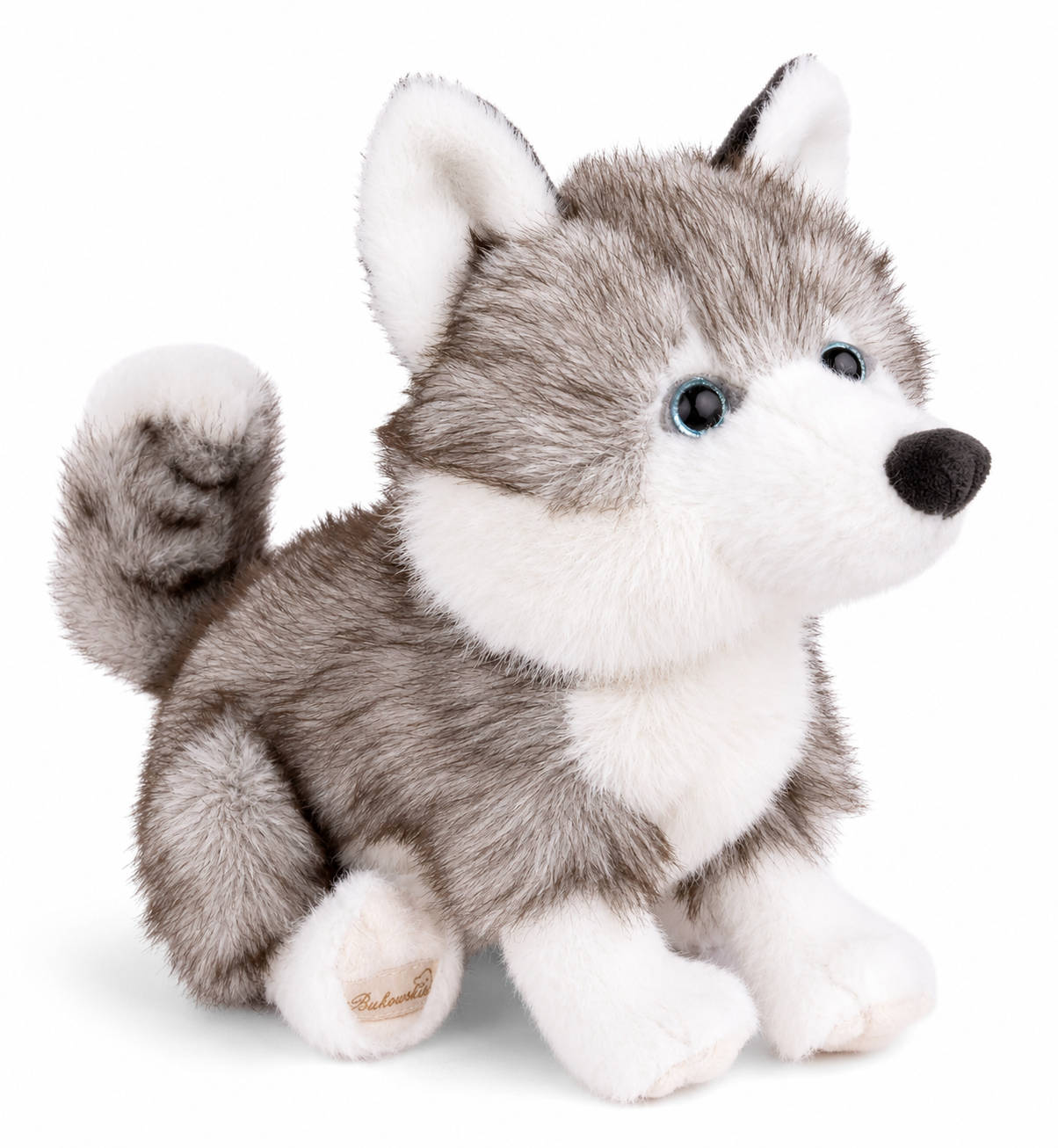 Sweet Husky knuffelhond 25 cm van Bukowski Sweden met zilvergrijze en witte vacht
