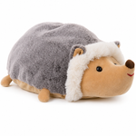 The Great Romeo XL egelknuffel 45 cm van Bukowski Sweden met zachte grijsbruine vacht