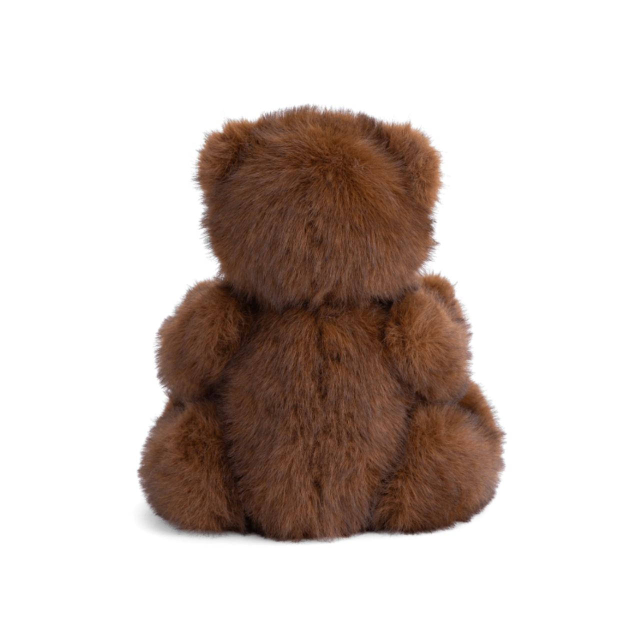 Kastanjebruine teddybeer Witold The Great van Bukowski Sweden met zachte pluche en beweegbare armen en benen, achterkant