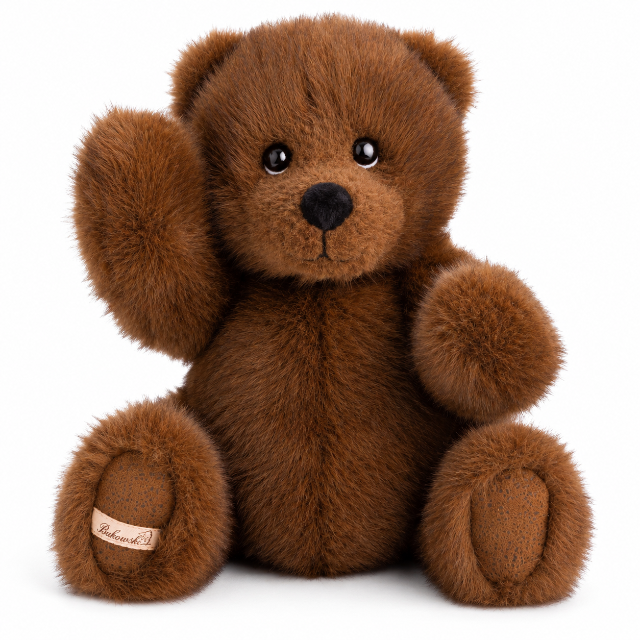 Kastanjebruine teddybeer Witold The Great van Bukowski Sweden met zachte pluche en beweegbare armen en benen.