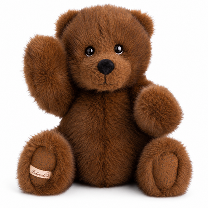 Kastanjebruine teddybeer Witold The Great van Bukowski Sweden met zachte pluche en beweegbare armen en benen.