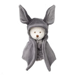 Ziggy Bat Vleermuisknuffel van Bukowski Sweden – 15 cm, vooraanzicht met capuchon