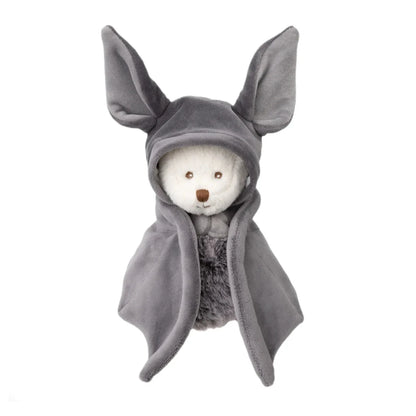 Ziggy Bat Vleermuisknuffel van Bukowski Sweden – 15 cm, vooraanzicht met capuchon