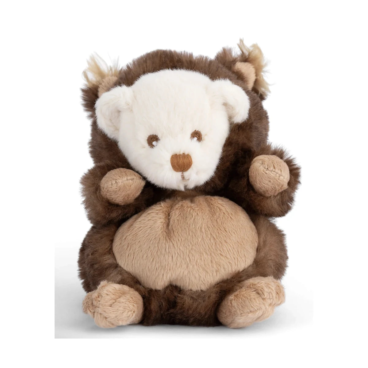 Ziggy Brunis Eekhoornknuffel van Bukowski Sweden – 15 cm, vooraanzicht, capuchon af