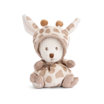 Ziggy Giraf knuffelbeertje in crème beige giraffenpakje met capuchon, vooraanzicht