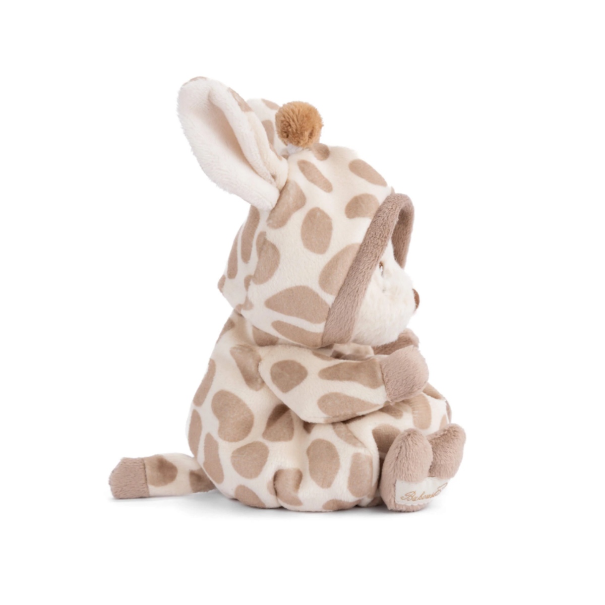 Ziggy Giraf knuffelbeertje in crème beige giraffenpakje, zijaanzicht
