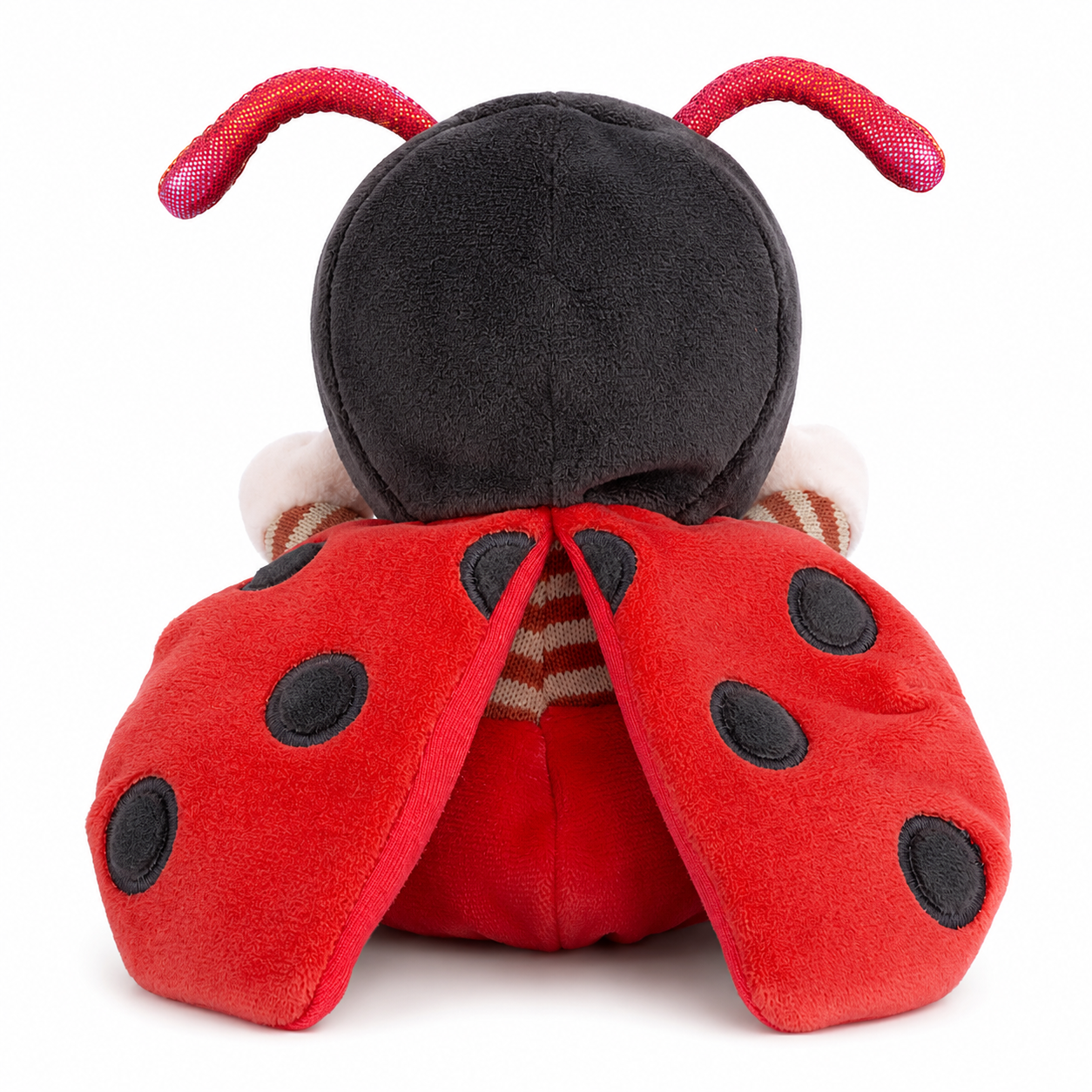 Ziggy Ladybug knuffelbeertje in lieveheersbeestjespakje van Bukowski Sweden – 15 cm, achterkant met vleugels