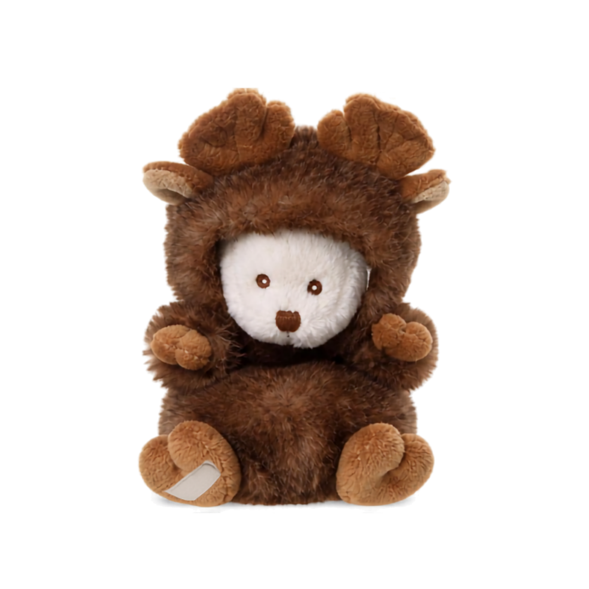 Ziggy Moose donkerbruin knuffelbeertje in elandenpakje