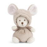 Ziggy Mousy Beige Knuffelmuisje van Bukowski Sweden – 15 cm, vooraanzicht met capuchon