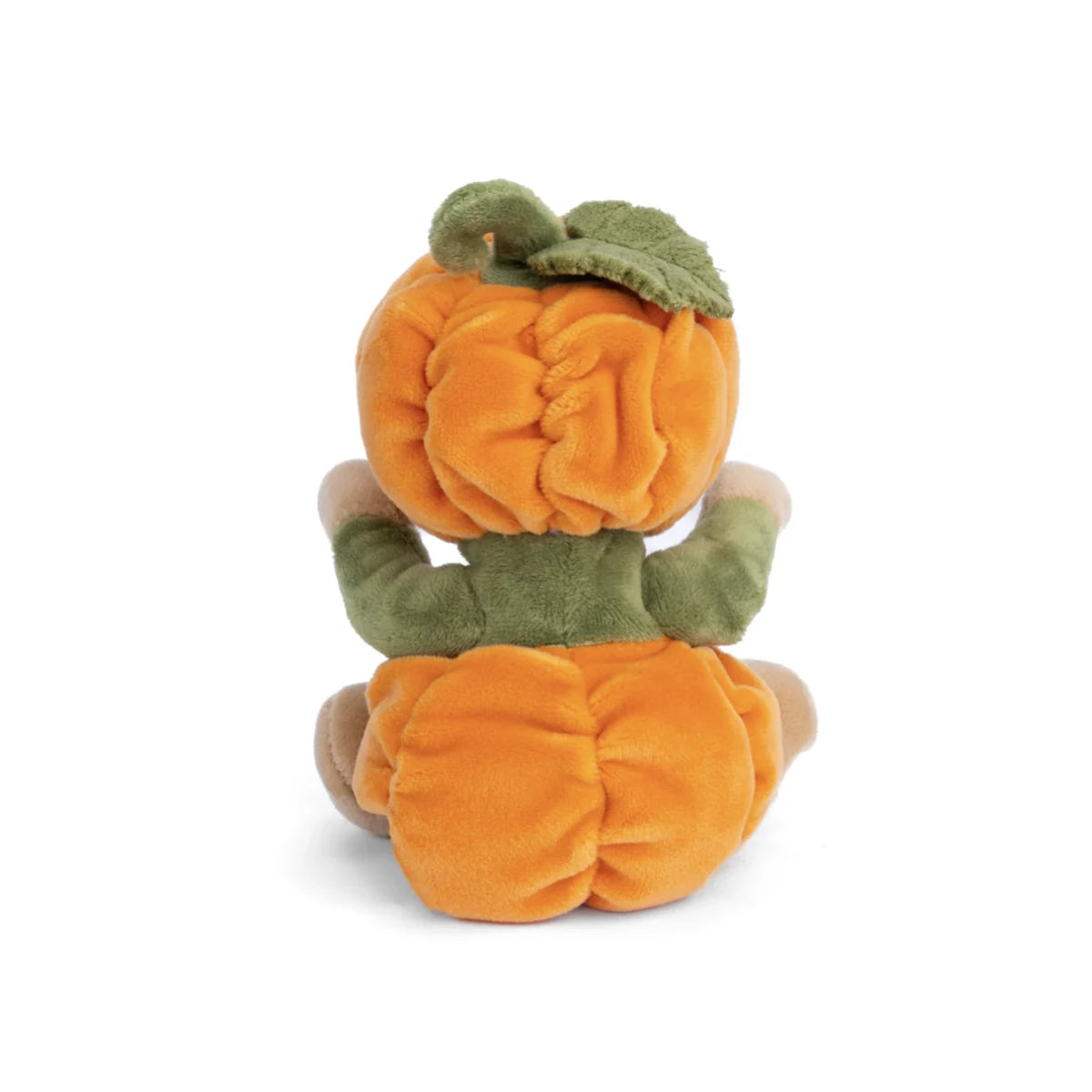 Ziggy Pumpkin knuffelbeertje in een pompoenpakje van Bukowski Sweden – 15 cm, achterkant