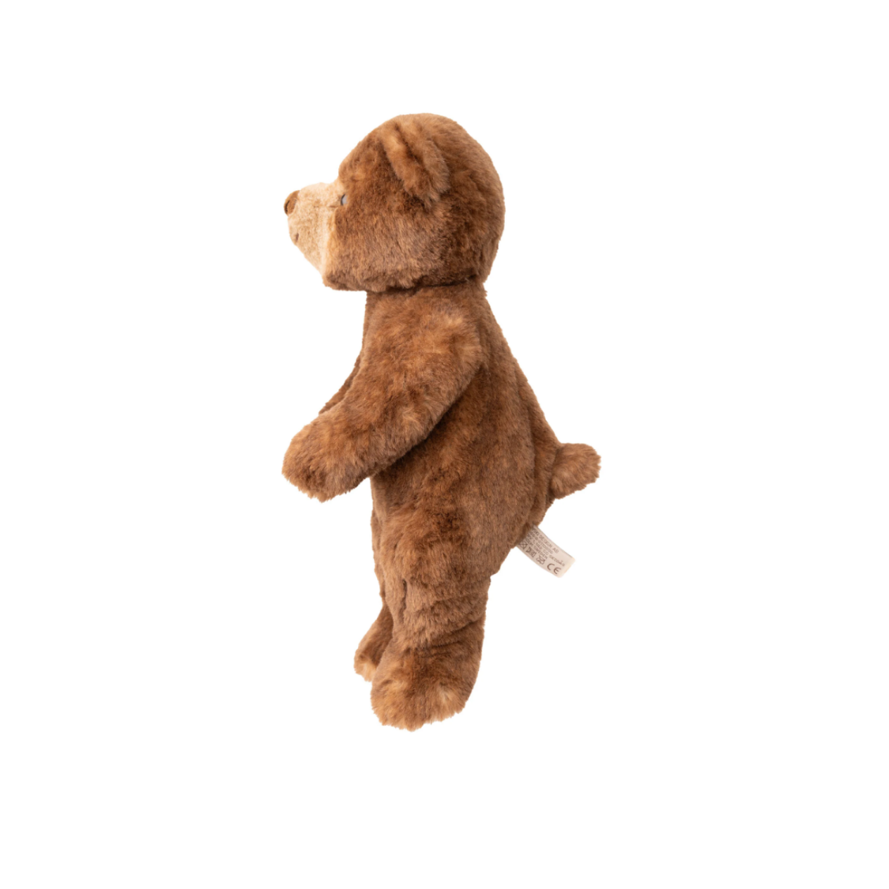 Zijkant van Ranger Knuffelbeer, bruin, van bukowskiknuffels.nl