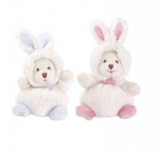 Verkleed knuffelbeertje Ziggy Kanini Wit/Pastel ro