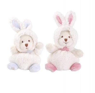 Verkleed knuffelbeertje Ziggy Kanini Wit/Pastel blauw